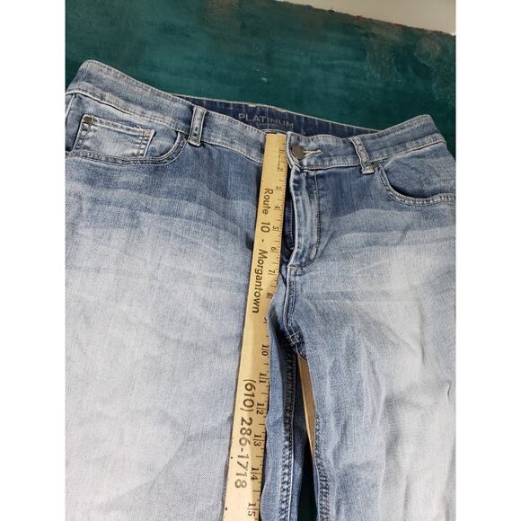 Chicos Jeans 1 US Size 8 Womens Blue Stretch Denim Pants Mid Rise Straight - Picture 7 of 12